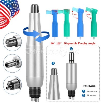 Dental Hygiene Prophy Handpiece Air Motor 4Hole+Straight NoseCone 360° Rotable Y