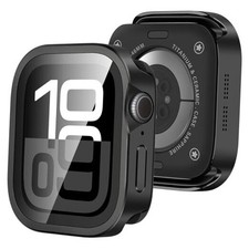 Metal Case Compatible with Apple Watch Series 11/10 Case with Built 46mm Black