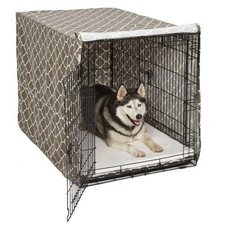 MidWest QuietTime Defender Dog Crate Cover - Brown Polyester - 24 Inch