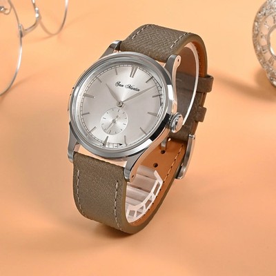 Stunning Sunray Silver Dial 38mm San Martin Swiss Quartz Dress/Casual GADA!