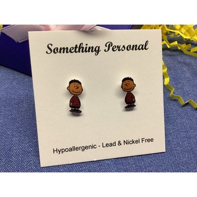 Franklin - Charles Brown Peanuts Inspired Stud Earrings - Gift Boxed