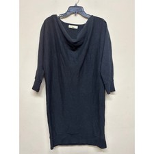 Michael Kors Black Cowl Neck Sweater Dress Size Large Knee Length Luxury LBD