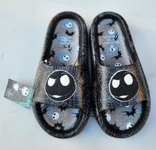 NEW Nightmare Before Christmas Men's Sandals Slides Slippers Black White Disney
