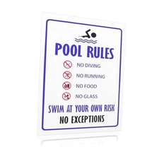 Metal Pool Rules Sign, Swimming Pool Sign Pools Patio Wall Decoration Vintage 
