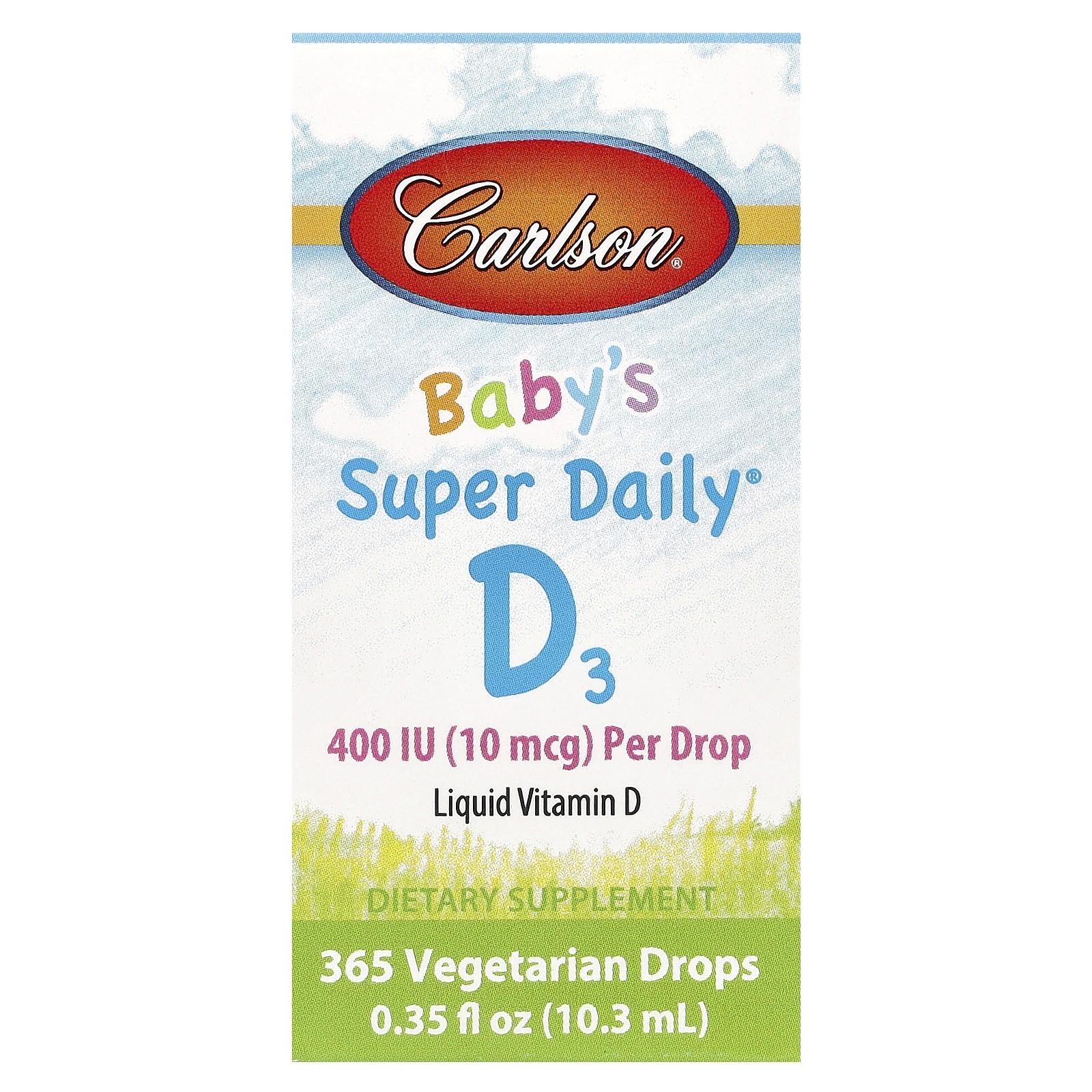 Carlson Labs Baby s Super Daily D3 400 МЕ 0 35 жидких унций 10 3 мл Без глютена 2890₽