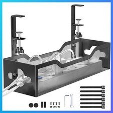 Under Desk Cable Management Tray No Drill, Metal Mesh Cable Management Under Des