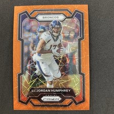 Lil' Jordan Humphrey 2023 Panini Prizm Orange Lazer Prizm #90 Denver Broncos