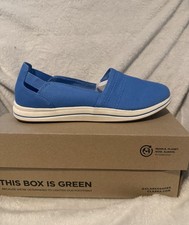 Clarks Cloudsteppers Breeze Step Shoes Slip On Blue Women's Size 8 M Comfort