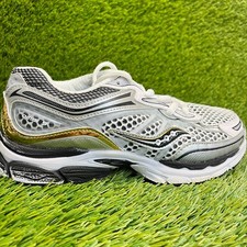Saucony Originals Omni 9 Boys Size 4.5Y Gray Gold Running Walking Shoes Sneakers