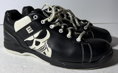 Etonic Men's Black White Glo Skull Perfect Slide Bowling Shoes Sz 11 EBMD106-11