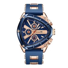 Unique Sports Men Watch High Quality Silicone Strap Auto Date Quartz Watches New