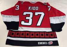 TREVOR KIDD Authentic Carolina Hurricanes Vintage NHL Hockey Jersey L CCM 90s