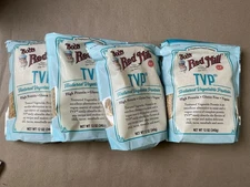 Lot of 4 Bob's Red Mill TVP Textured Vegetable Protein Gluten Free Vegan Bags