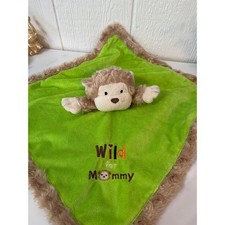 Okie Dokie Baby Security Blanket Monkey Wild for Mommy Lime Green Plush