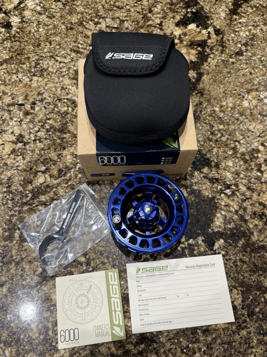 ララルル NEW Sage 6010 Fly Reel Azure Blue W/Box & Pouch Free Shipping USA