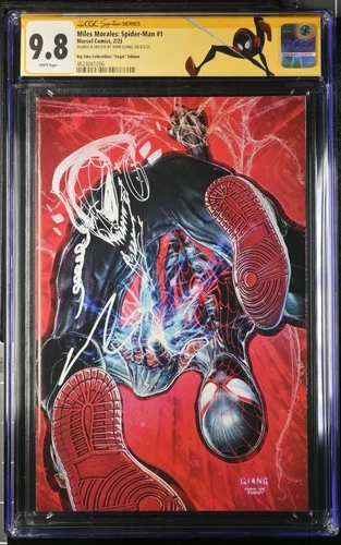 Miles Morales Spider-Man #1 VIRGIN VARIANT CGC SS 9.8 signed + SKETCH John Giang