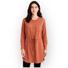 NWT Falls Creek Washed Terracotta Long Sleeve Drawstring Dress - XL