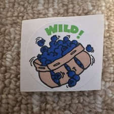 Vintage 80's Matte Trend Scratch And Sniff Smelly Stickers - Blueberries