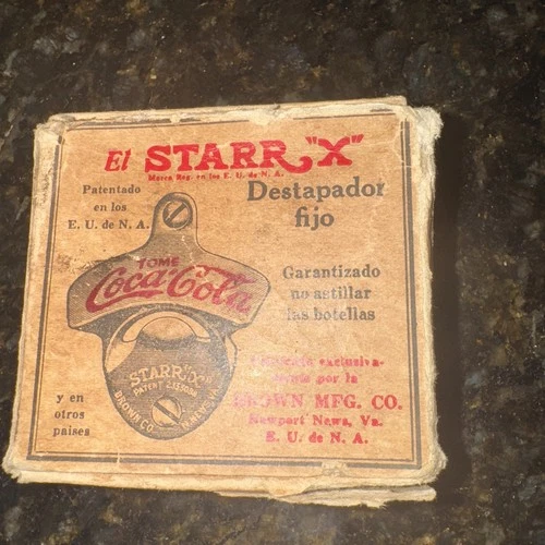 VTG Starr X Coca Cola Wall Mount Bottle Opener Original Paint Made in USA-#J704