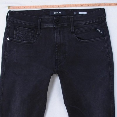 Mens Replay M914 ANBASS Stretch Slim Tapered Grey Jeans W33 W34 L34
