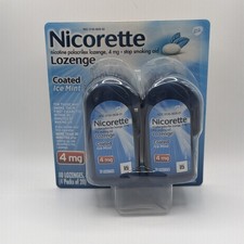 Nicorette Coated Nicotine Lozenge 4mg Ice Mint Sealed 80 Count Exp 2027
