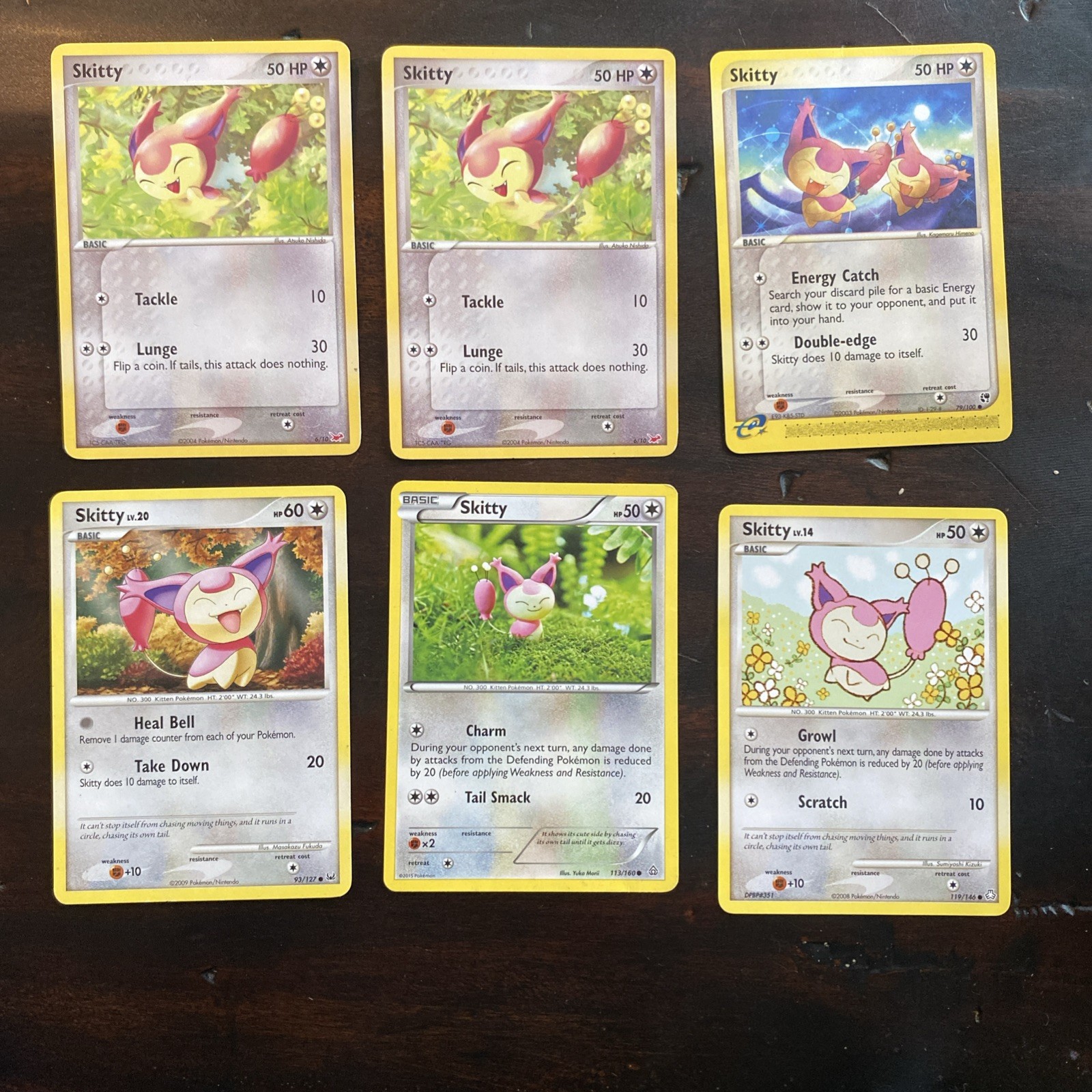 Pokémon TCG- Skitty 6 Card Lot - 6/10, 79/100, 93/127, 113/160, 119/146