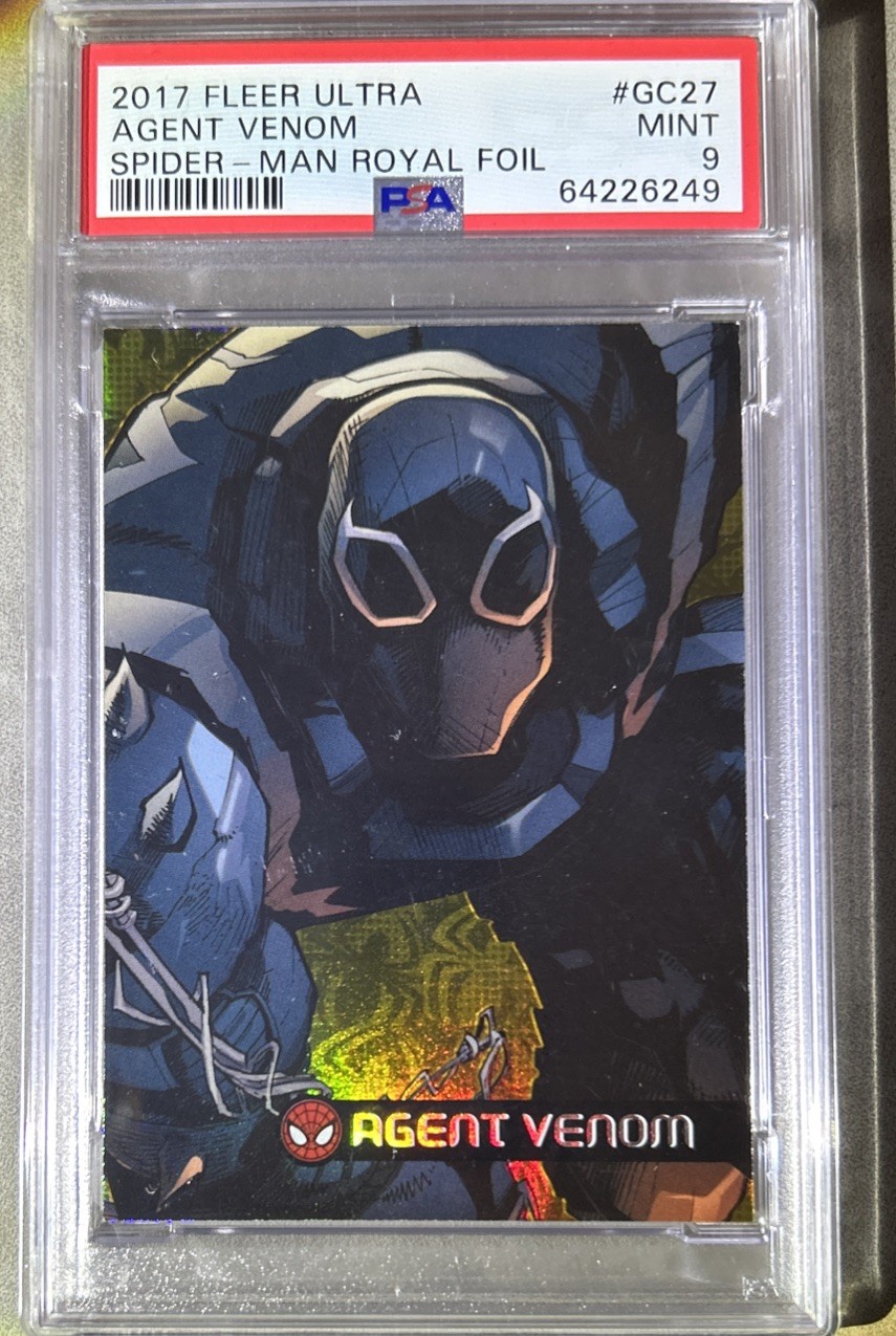 Spiderman 2017 Fleer Ultra Royal Foil Agent Venom 99/99 PSA 9 Mint trading card
