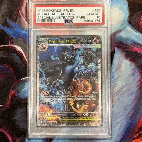 2025 POKEMON PFL SPECIAL ILLUSTRATION RARE SIR MEGA CHARIZARD X EX #125 PSA 10