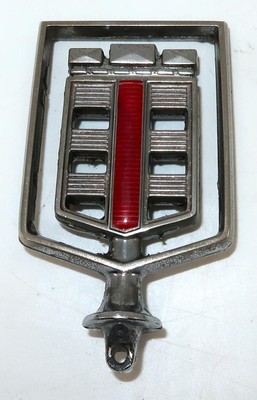 1977-1981 DODGE DIPLOMAT & ST. REGIS Chrome Hood Ornament, Red & Silver, 3''
