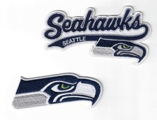 2 Seattle Seahawks Script Team Logo NFL Embroidered Iron / Sew-On Patch