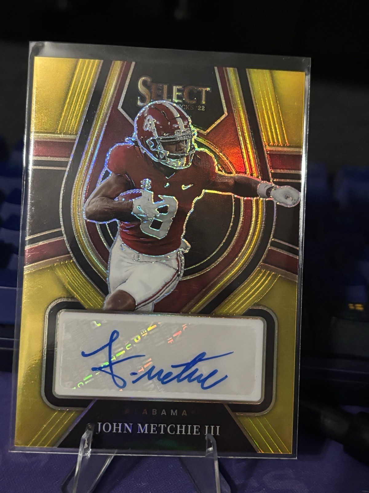 John Metchie Panini Select Draft Picks Rookie Signatures #RSJME Gold