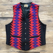 VTG Pendleton High Grade Western Wear Wool Vest Men's 44 Southwestern Aztec EUC