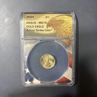 2024 $5 Gold Eagle ANACS MS70 First Strike 1/10 oz Gold Coin
