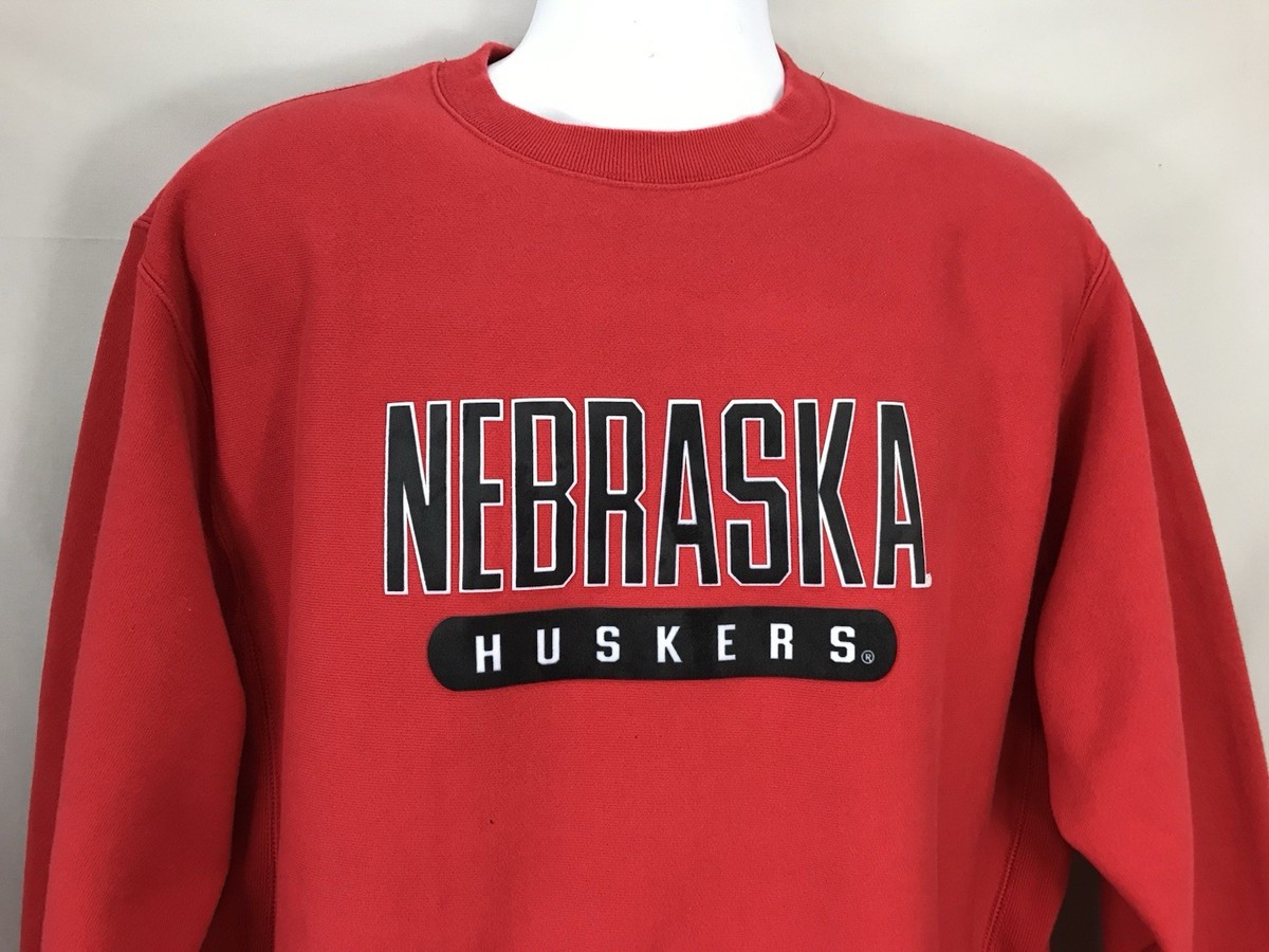 トップス Champion REVERSE WEAVE NEBRASKA HUSKERS Men's Champion Black Nebraska Huskers Vault Logo Reverse