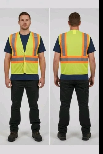 2 Kishigo Hi-Visibility Safety Vests ANSI Class 2 Yellow Mesh Reflective Sz XL  - product listing photo