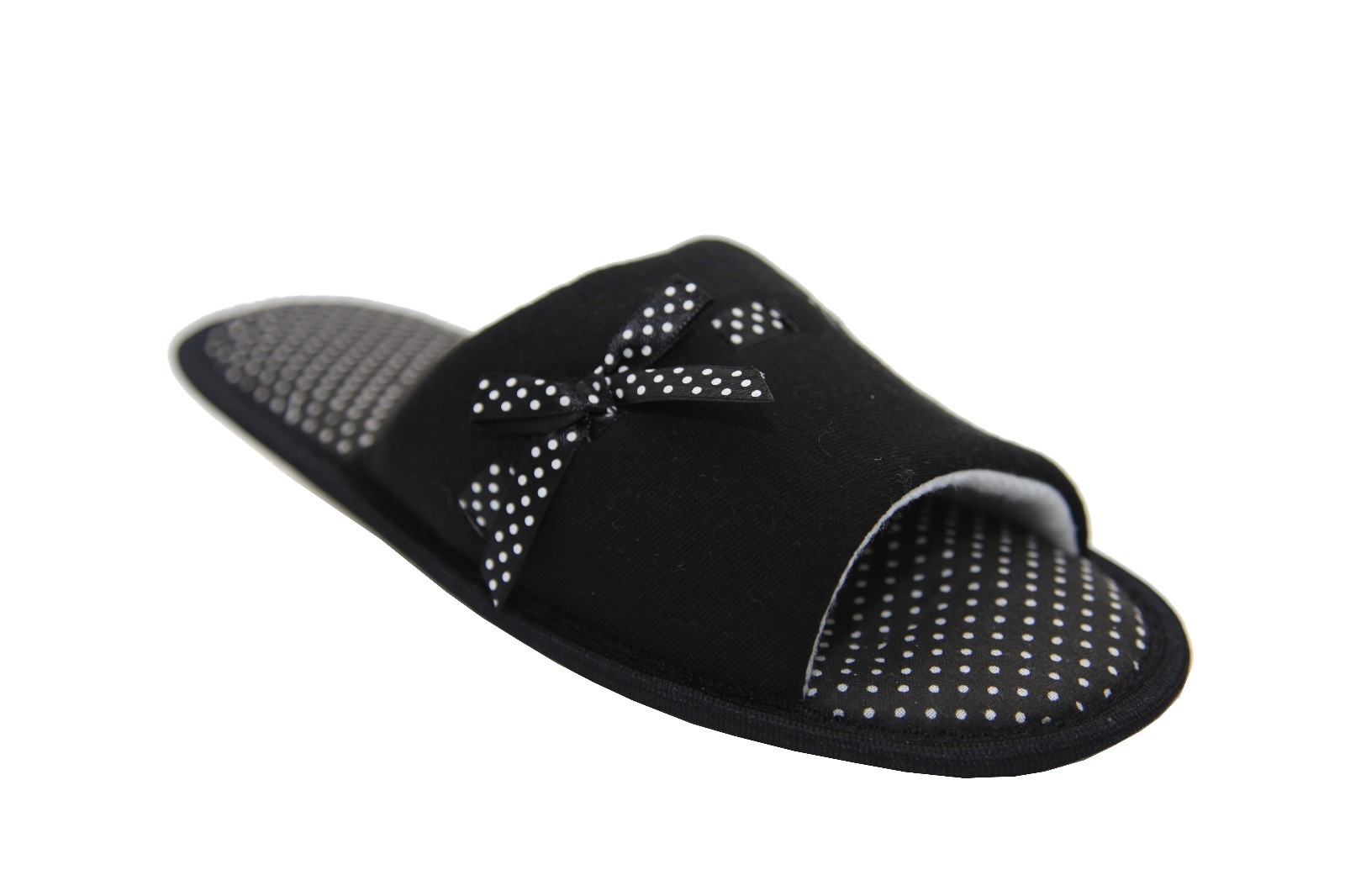 SAOLA Pantofole da donna morbide punta aperta punta mule pile macchie suola in gomma calda