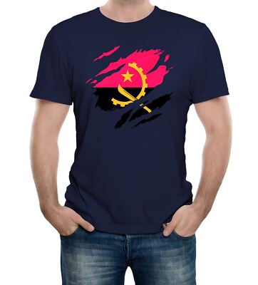 Zerrissene angolanische Flagge Herren T-Shirt angolanisch nationalstolz Unterstützer Sport