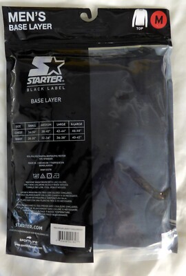 Starter Men's Base Layer Top Thermal Choose SizeS L or XL Black