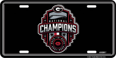 Hangtime UGA back-to-back National Champs license plate