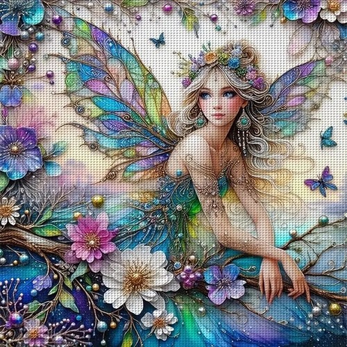 CROSS STITCH KIT ~ FAIRY ~ 36X36 INCHES 11CT