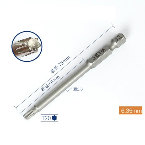 Torx Bit,1/4" 50-150mm Extra Long Screwdriver Bits Magnetic T3 - T20 T30 T40 T50 - Picture 37 of 59