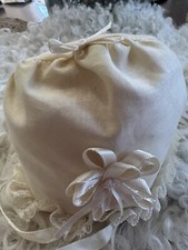 Lace And Ribbon Doll Bonnet Cotton Bonnet Ribbon Rosette Decoration