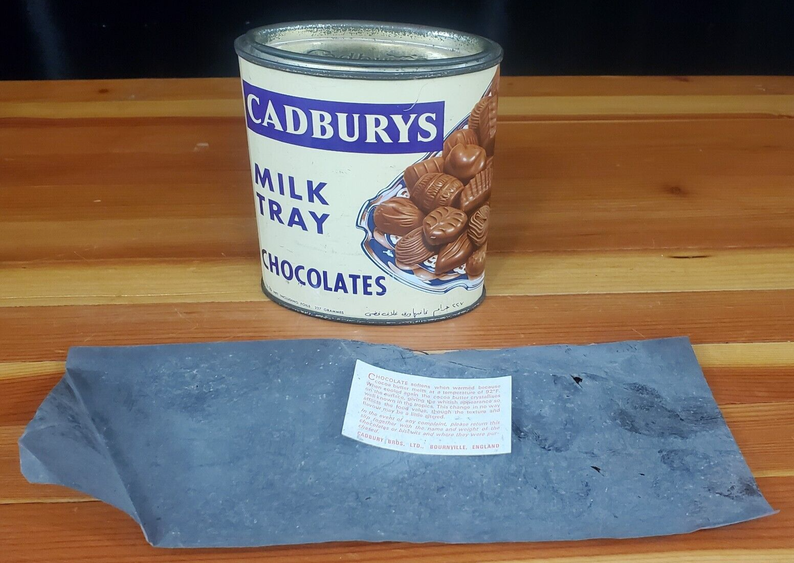 Cadbury Milk Tray Vintage 1960s Oval Tin Bournville England with Original Paper