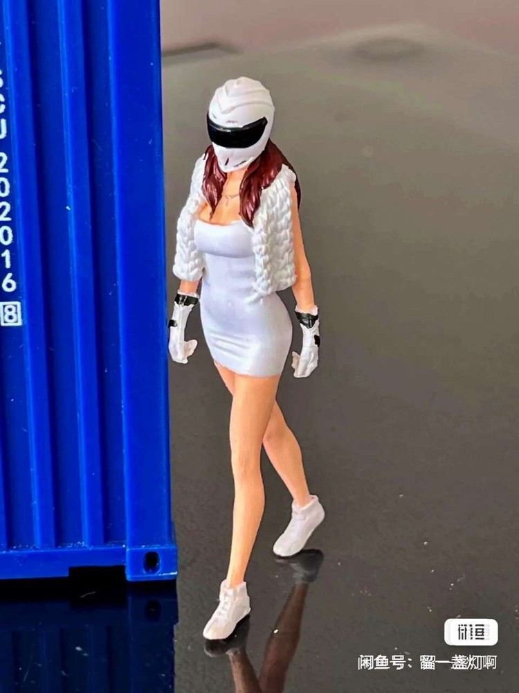 1/24 sexy racing girls Scene Prop Miniture Figure Doll Fit Cars Vehicles Toy