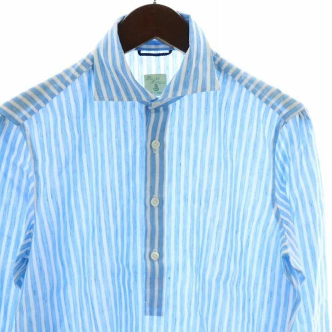 Piazza Marconi Shirt Striped Half Button Pullover Long Sleeve S 