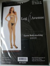Sale Price Leg Avenue Seamless Black Lycra Fishnet Body Stocking 1 Size