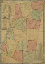 16" x 24" 1851 Map of Columbia County, New York