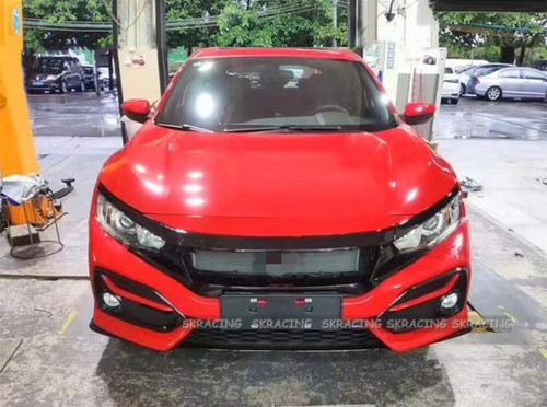 Carbon Fiber Front Bumper Mesh Center Grille for Honda Civic FK7 FK8 FC1 2016-19 - Picture 7 of 13