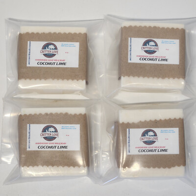 Handmade Goat Milk Soap Bar 4 oz Rich Lather Clean Rinse Coconut Lime Scent