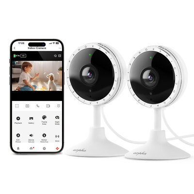 2X ARPHA 2K Indoor Security Camera WiFi PIR Motion Detection Cloud Storage HD